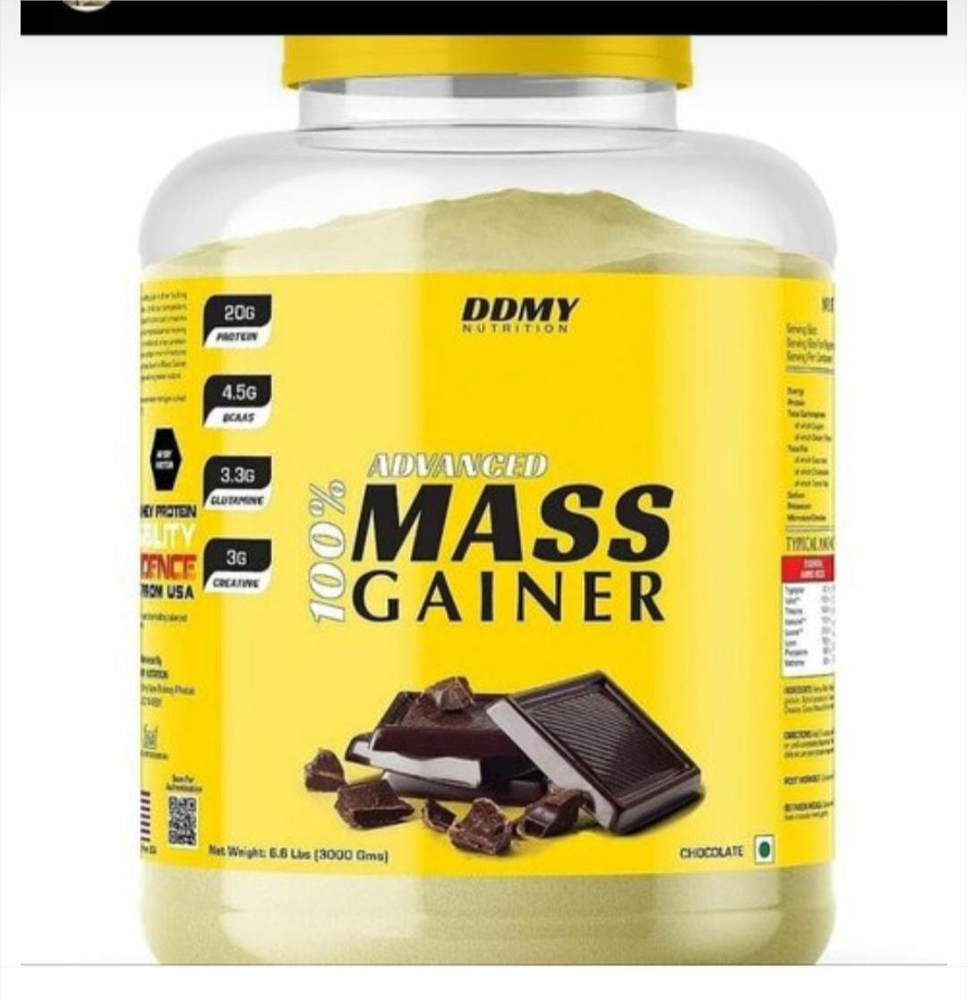 DDMY nutrition 
advanced mass gainer 3kg 
chocolate flavour 